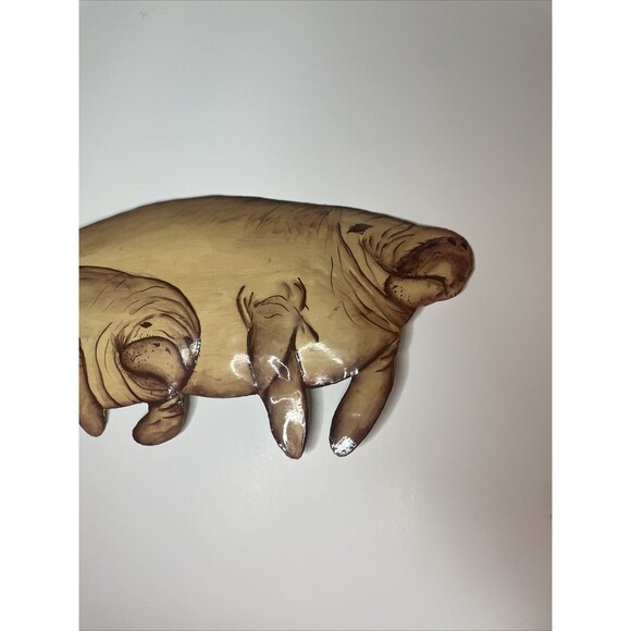 Manatee Metal Wall Decor Realistic Art, Mom And baby Indoor/ Outdoor 16.5 X 7 in - Picture 4 of 8